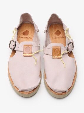 Satorisan Women’s Pink Leather Moccasin Sandals